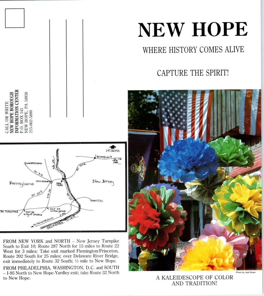 1970s New Hope Pennsylvania Capture the Spirit Travel Brochure H5-4